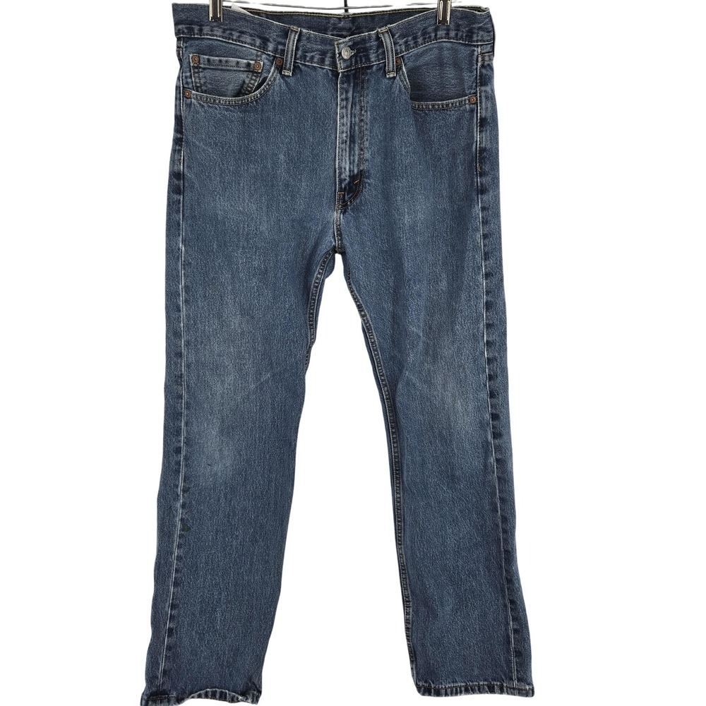 Levis 505 Jeans Mens 36x32(fits 34x30)‎ Blue Medium Wash Straight Fit Zip Fly